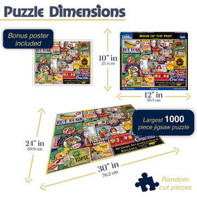 White Mountain gas station art puzzle showcasing classic logos to spark conversation and shared moments.