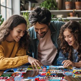 White Mountain harbor scene invites mindful, quiet puzzle sessions with friends.