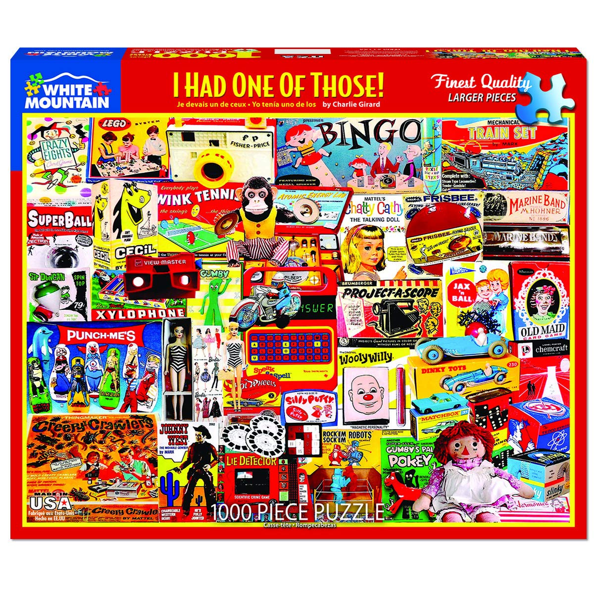 White Mountain I Had One of Those puzzle completed 24x30 inches highlights lounge-room centerpiece