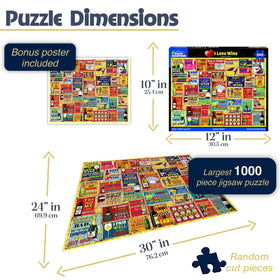 White Mountain I Love Wine puzzle artwork with vibrant colors for engaging puzzling sessions.