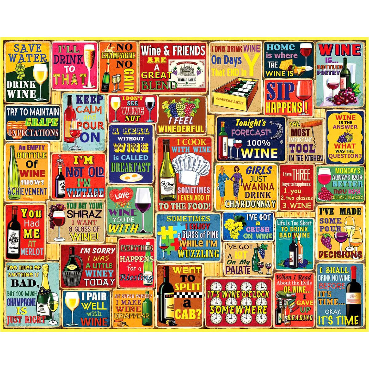 White Mountain I Love Wine puzzle box image, ideal for relaxed evenings with friends.