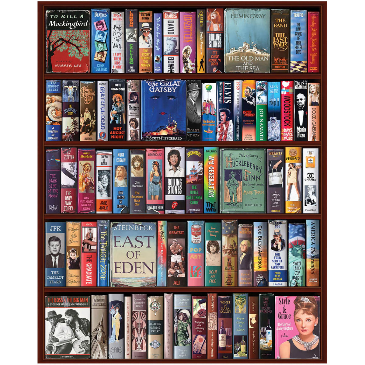 White Mountain J. Scott Nicol artwork blends literature and music icons for a cultural display.