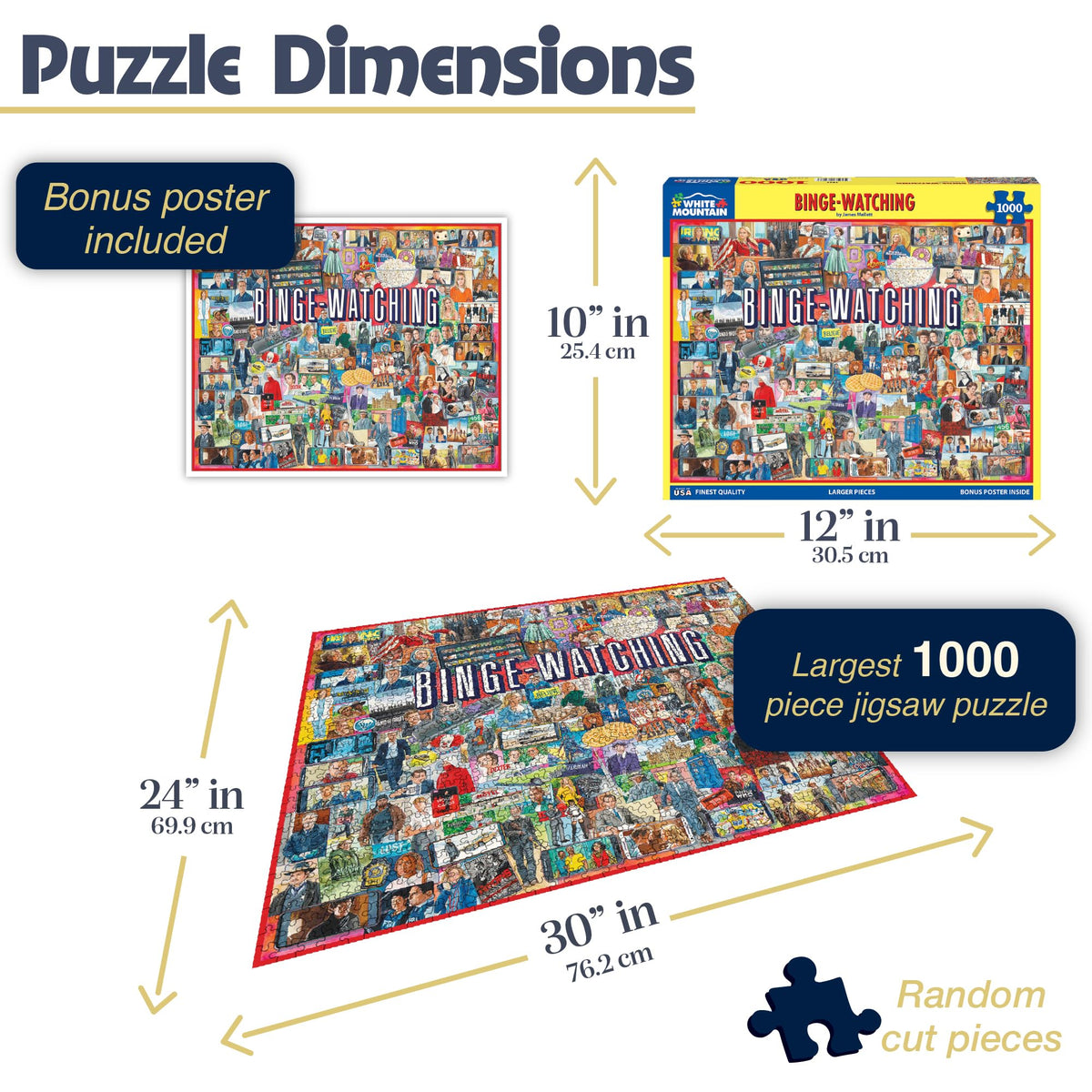 White Mountain James Mellett artwork puzzle, vibrant characters in a lively tribute.