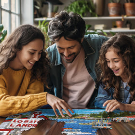 White Mountain Joelle McIntyre artwork puzzle from coastal locales.