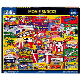 White Mountain jumbo popcorn tub illustration for a movie night centerpiece