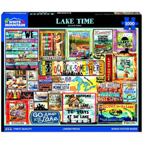 White Mountain Lake Lover Quote Collage reveals nostalgic scenes for relaxed evenings