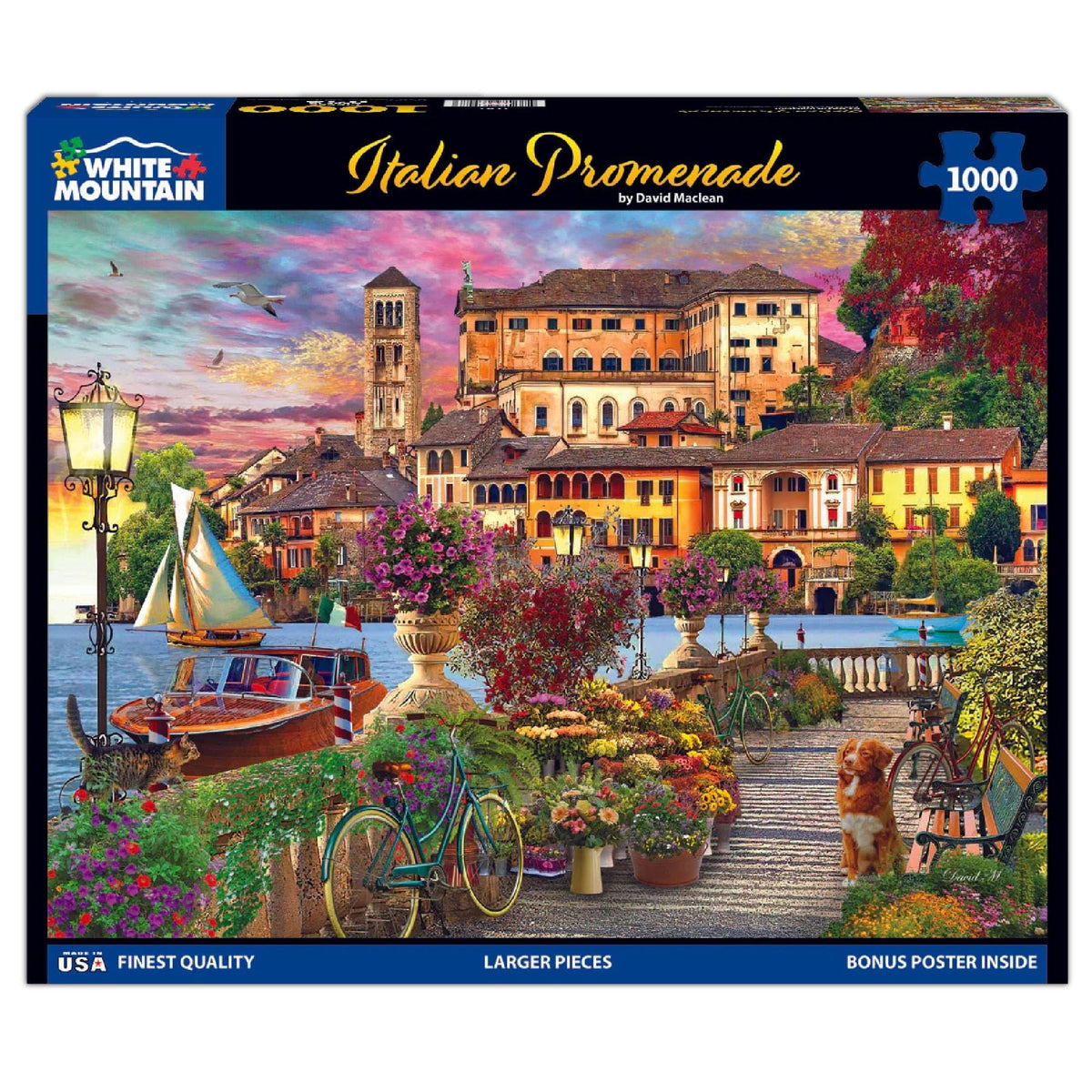 White Mountain lakeside sunset puzzle promotes relaxing focus