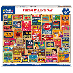 White Mountain Large-piece puzzle for family time and easier handling.