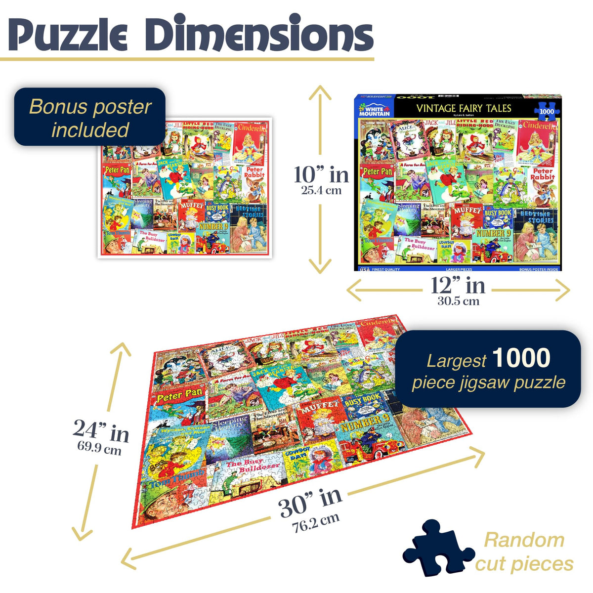 White Mountain large piece puzzle assembly showing easy handling for groups.