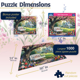White Mountain large-piece puzzle aids easy handling for group play.