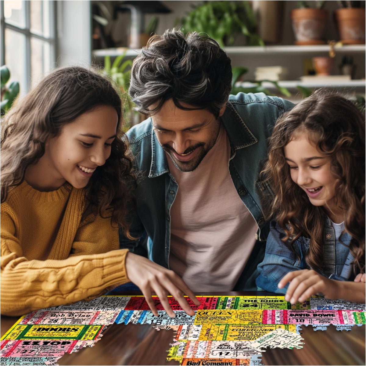 White Mountain large pieces promote collaborative puzzling sessions for family and friends.