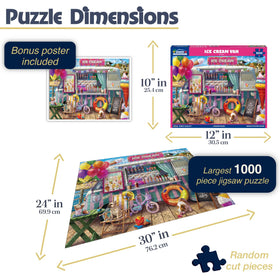 White Mountain large-piece puzzle setup for easier handling and progress.
