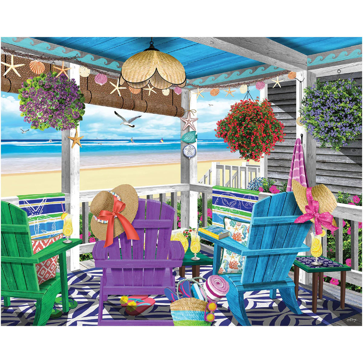 White Mountain low-tide beach scene 1000-piece puzzle for relaxing family evenings.