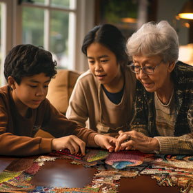 White Mountain made in USA puzzle: quality materials and care.