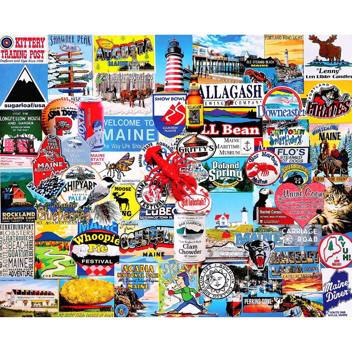 White Mountain Maine coast illustration highlights maritime charm for relaxing evenings.