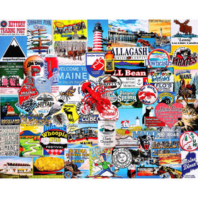 White Mountain Maine coast illustration highlights maritime charm for relaxing evenings.