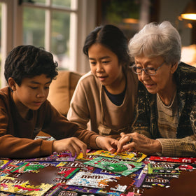 White Mountain M&M's puzzle precision-cut pieces for a tight fit.