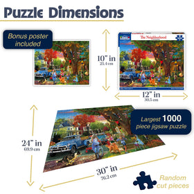 White Mountain Neighborhood puzzle with dogs running, perfect for relaxed evenings.