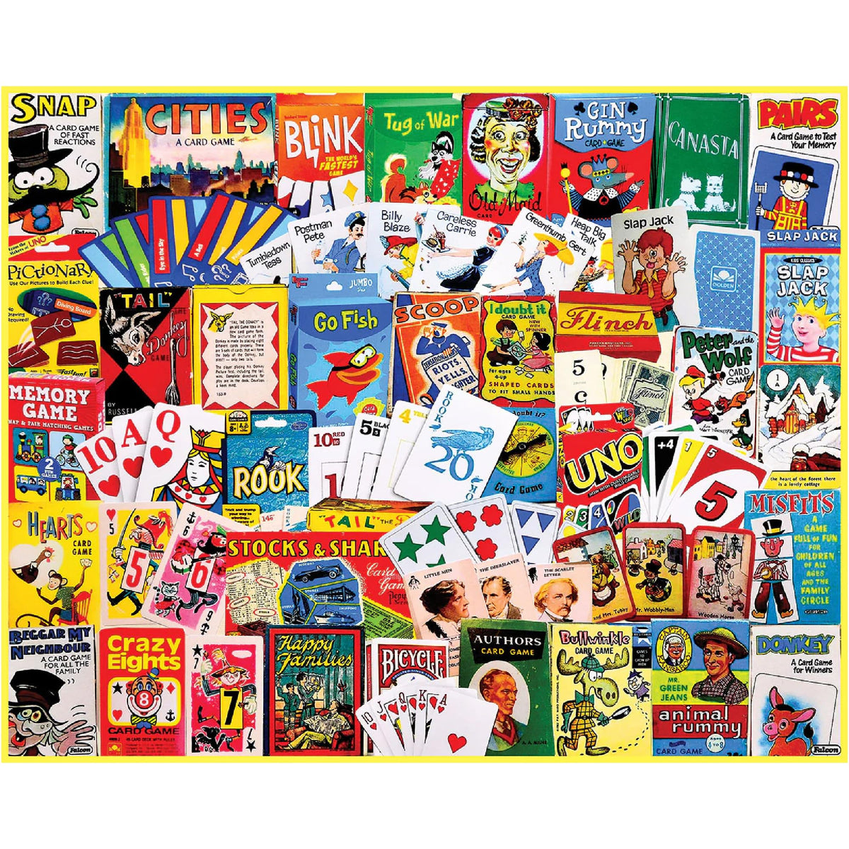 White Mountain Nostalgic Classics collage front cover for cozy family game nights