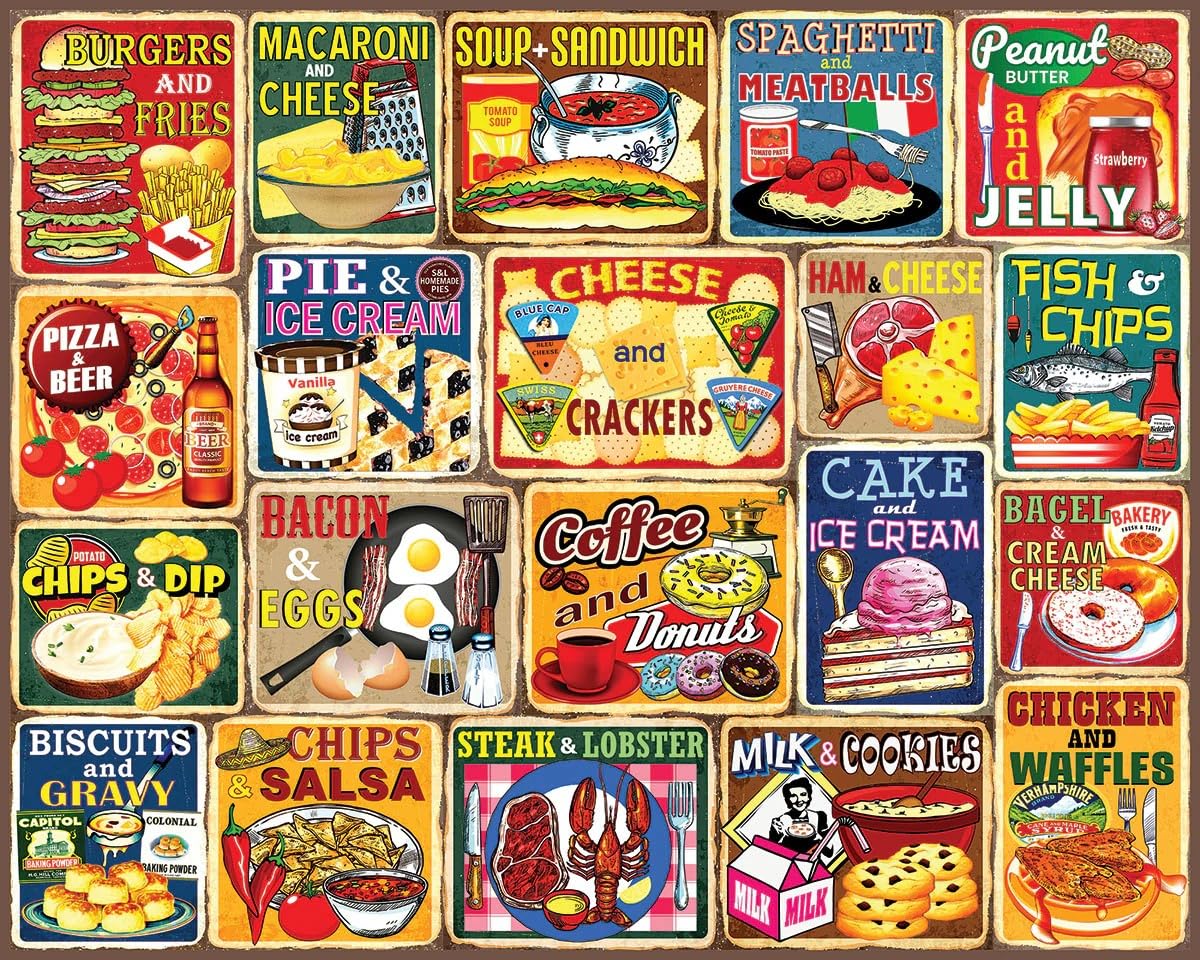 White Mountain Nostalgic collage puzzle box offers family fun with vintage-inspired art.