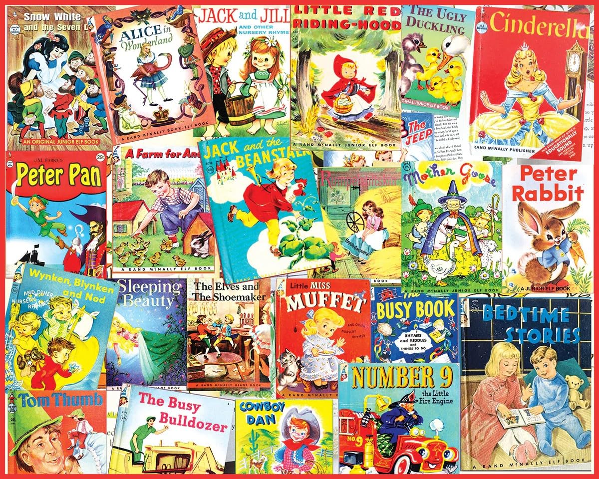 White Mountain Nostalgic Storybooks collage puzzle; family-friendly activity and memories.