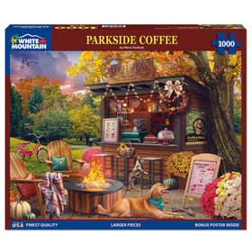 White Mountain Parkside Cozy Coffee Bar puzzle, ideal for relaxing evenings with family.