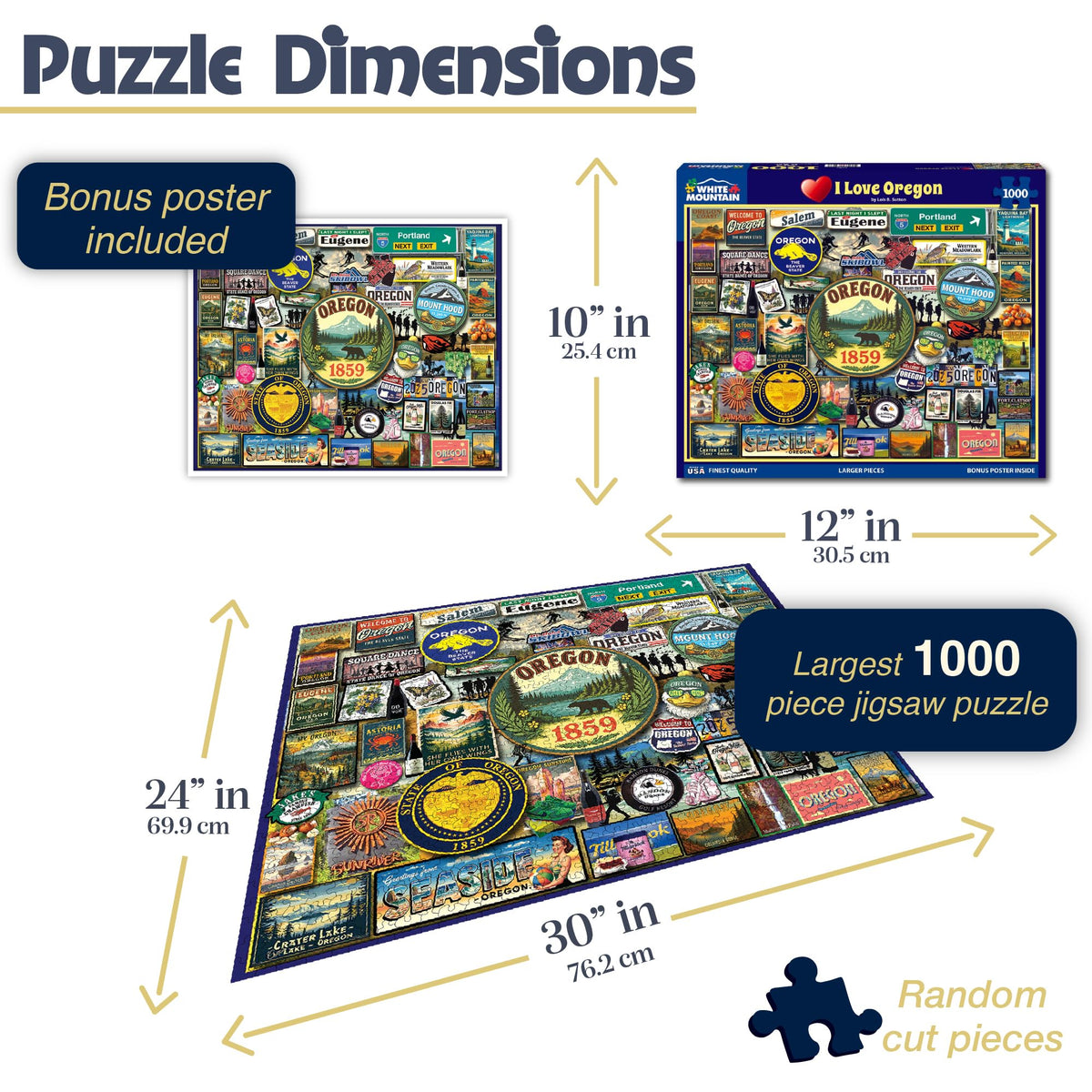 White Mountain Portland skyline image boosts relaxation during game nights and rainy weekend puzzles.