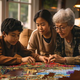White Mountain Precision-Cut puzzle delivers snug piece fits at 24x30 finished size