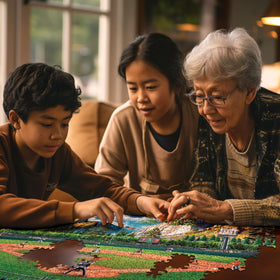 White Mountain precision-cut pieces ensure snug fits on every puzzle connection.