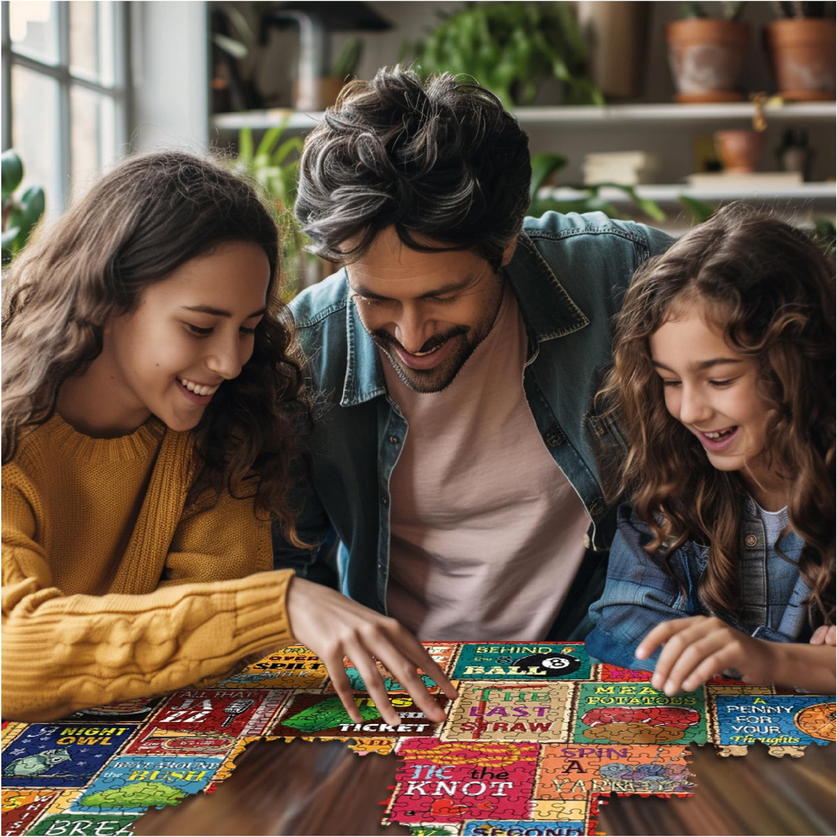 White Mountain finished 24x30 puzzle reveals bold retro colors.