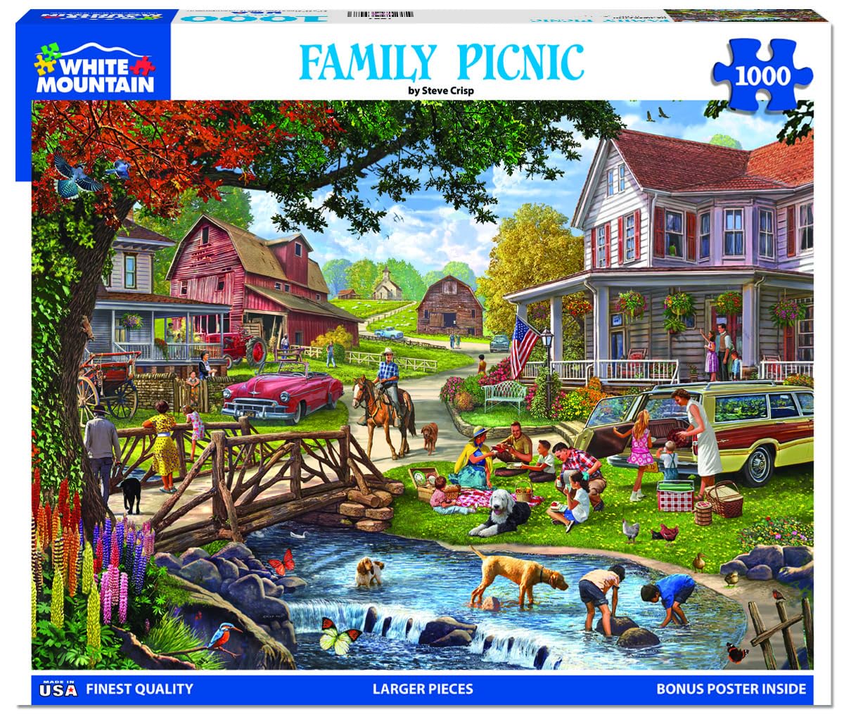 White Mountain puzzle large-piece design suits beginners and kids