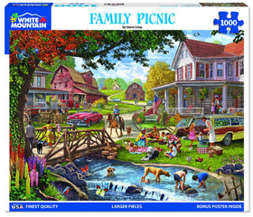 White Mountain puzzle large-piece design suits beginners and kids