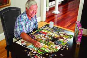 White Mountain The Sixties 1000-piece puzzle challenges problem solving and fine motor skills