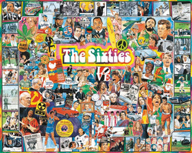 White Mountain The Sixties puzzle box artwork inviting nostalgic family fun