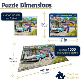 White Mountain railroad crossing scene puzzle for immersive Americana fun