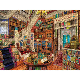 White Mountain Readers Paradise puzzle pieces close-up highlighting larger, easy-to-handle shapes.