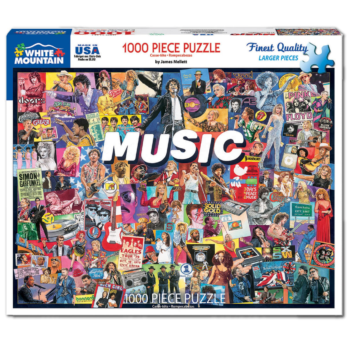 White Mountain puzzle table scene with large pieces for easy handling