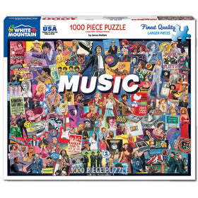 White Mountain puzzle table scene with large pieces for easy handling