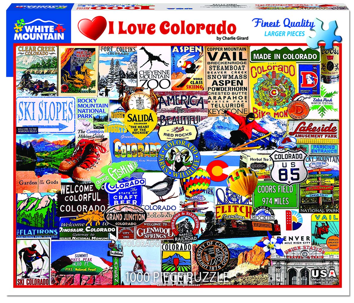 White Mountain Rocky Mountain Icons puzzle box for family game night