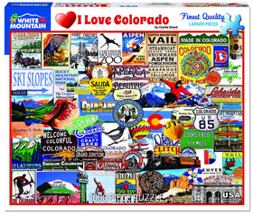 White Mountain Rocky Mountain Icons puzzle box for family game night