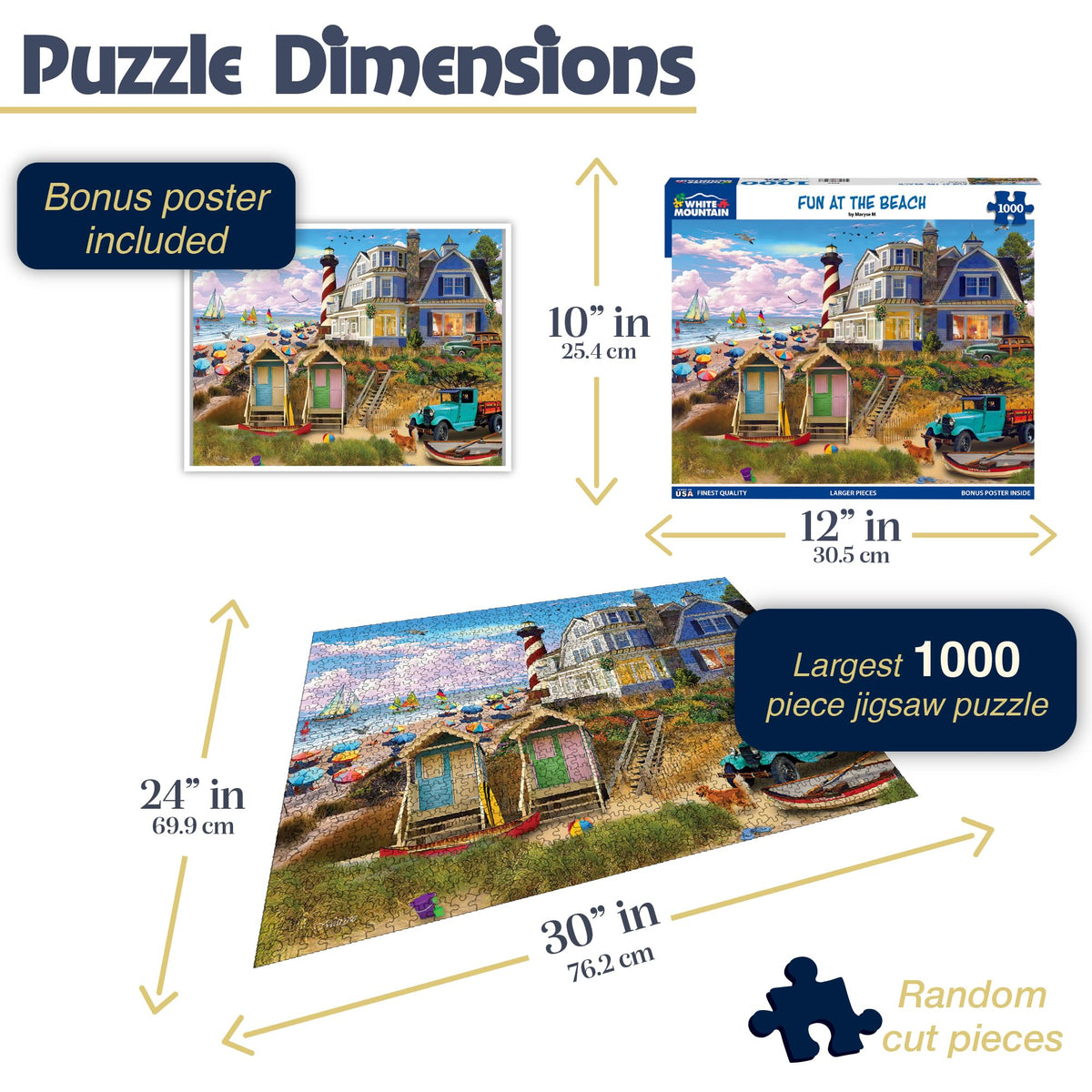 White Mountain Sailboats and Dunes puzzle with bright seaside details for relaxing evenings.
