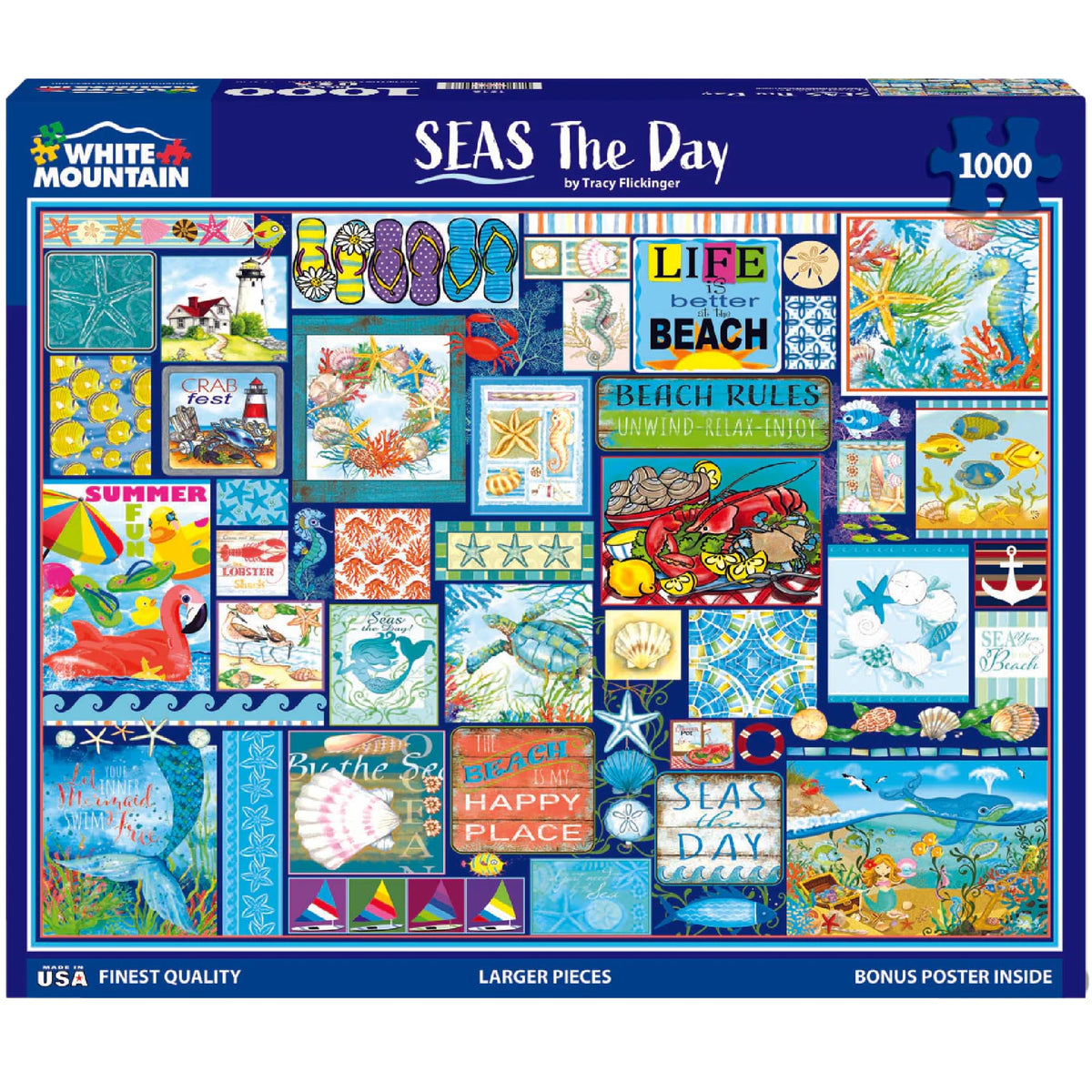 White Mountain Seas the Day artwork puzzle—vivid beach scenes for relaxing downtime.