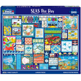 White Mountain Seas the Day artwork puzzle—vivid beach scenes for relaxing downtime.