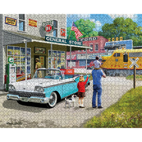White Mountain Sinclair gas sign puzzle image for nostalgic enjoyment