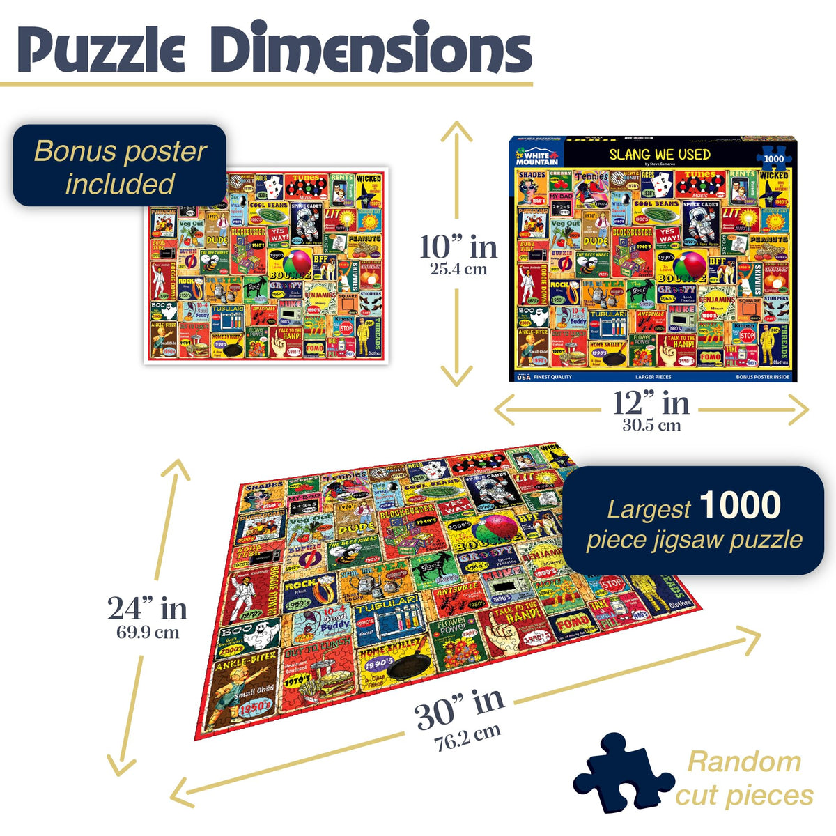 White Mountain puzzle piece close-up highlights thick, easy-to-handle pieces