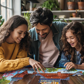 White Mountain Spring House blooming-trees puzzle, adds color to gatherings.