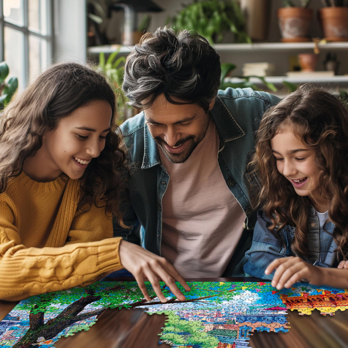 White Mountain Spring in the City puzzle displays crisp lines for easy piece matching