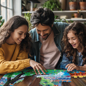 White Mountain Spring in the City puzzle displays crisp lines for easy piece matching