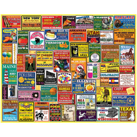 White Mountain state-trivia-puzzle-1000pc shows bold state collage and fun facts for family game night.