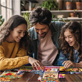 White Mountain puzzle features Steve Cameron artwork celebrating everyday joys.